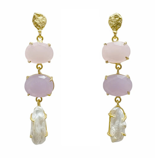 Pendientes Neda Rosa, Lila y Perla