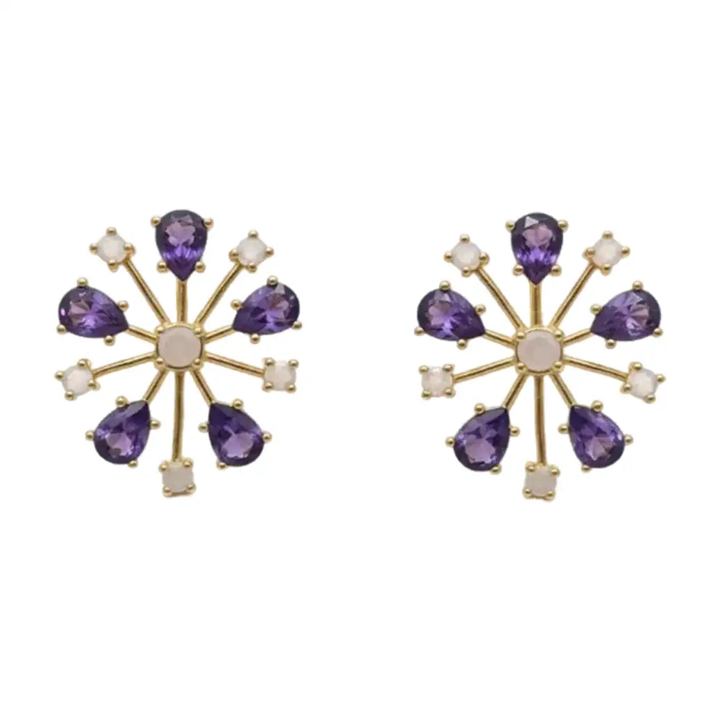 Pendientes Olite Ed. Limitada Morado y Piedra Lunar