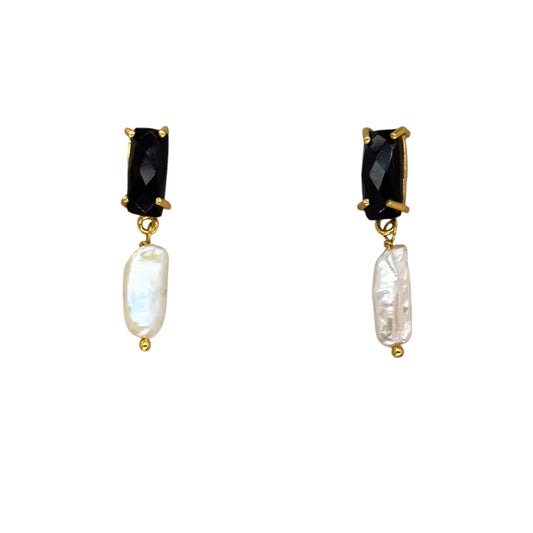 Pendientes Onice Negro y Perla