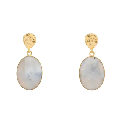 Pendientes Ovals Ed. Limitada Piedra Lunar