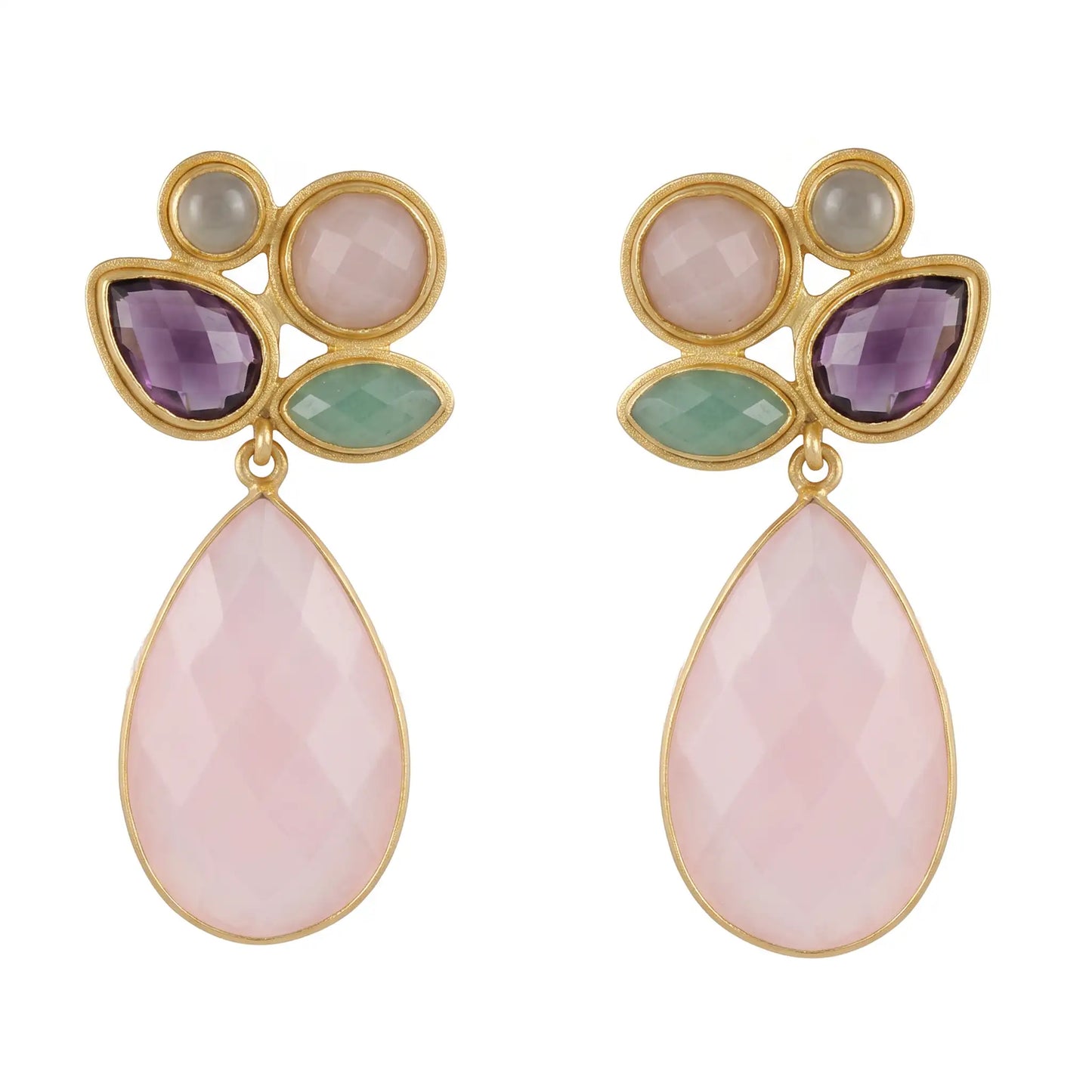Pendientes Paraiso Ed. Limitada Verde Agua, Rosa y Morado