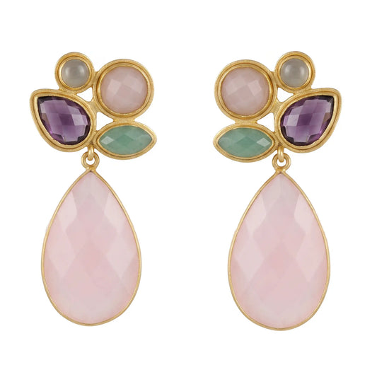 Pendientes Paraiso Ed. Limitada Verde Agua, Rosa y Morado