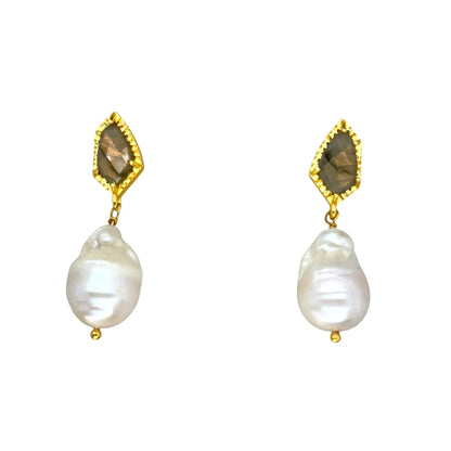 Pendientes Perlá Labradorita y Perla
