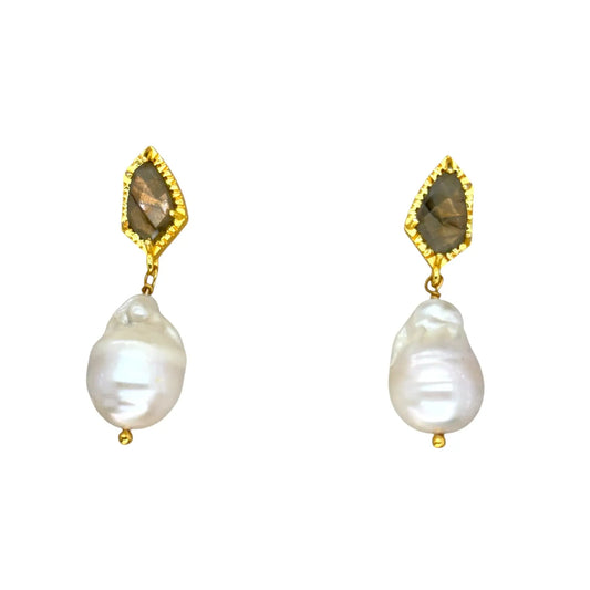 Pendientes Perlá Labradorita y Perla