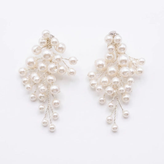 Pendientes Perlas Dentelle Plata