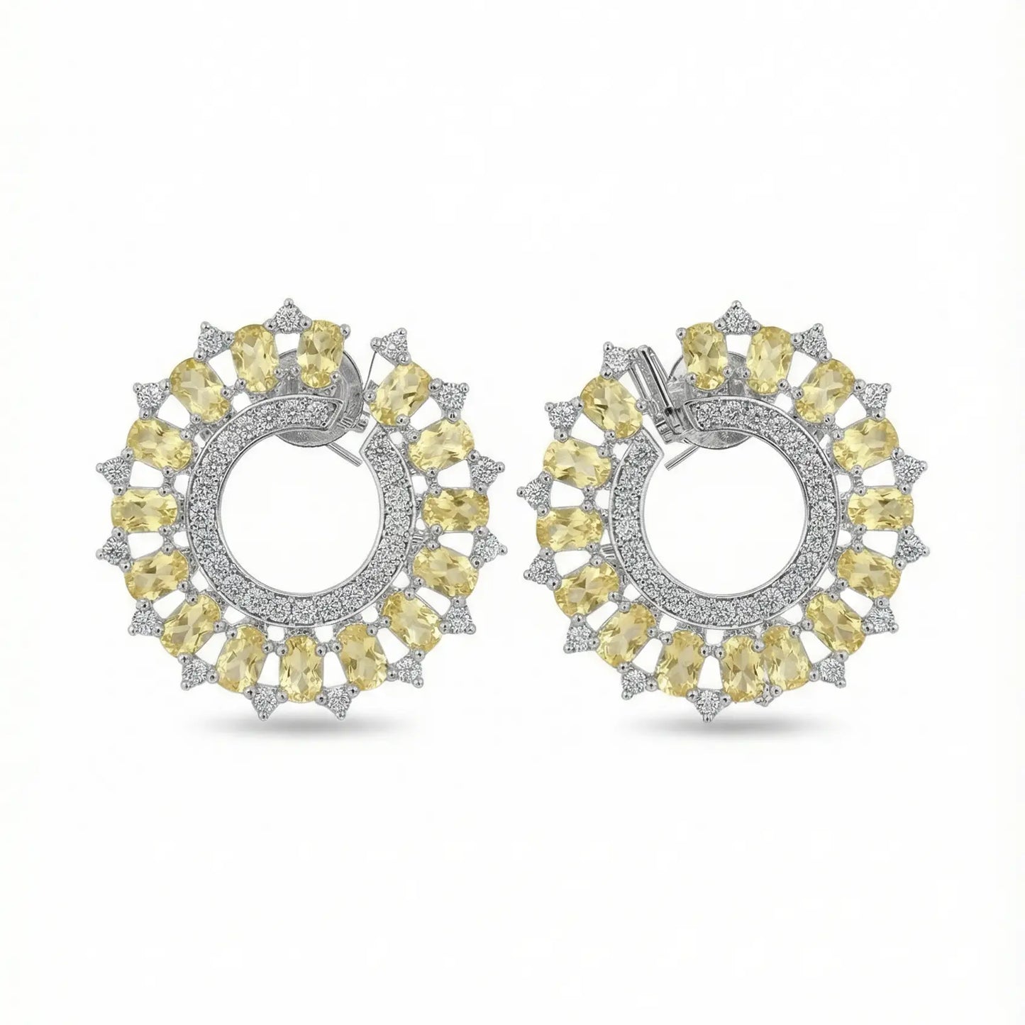 Venta Flash Vintage Pendientes Radiosa Ed. Limitada Plata Amarillo