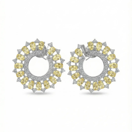 Venta Flash Vintage Pendientes Radiosa Ed. Limitada Plata Amarillo