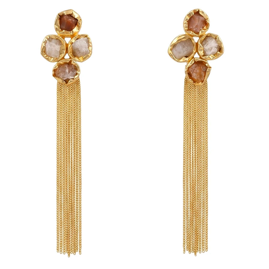 Pendientes Safi Rough Flecos Naranja y Blanco