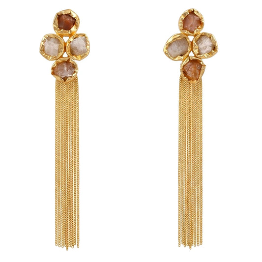 Pendientes Safi Rough Flecos Naranja y Blanco