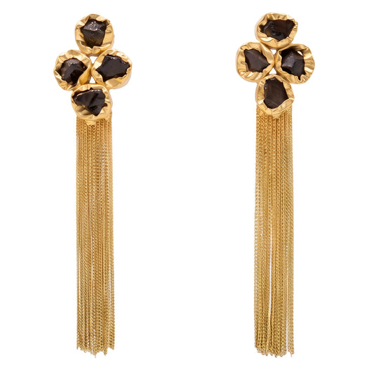 Pendientes Safi Rough Flecos Negro