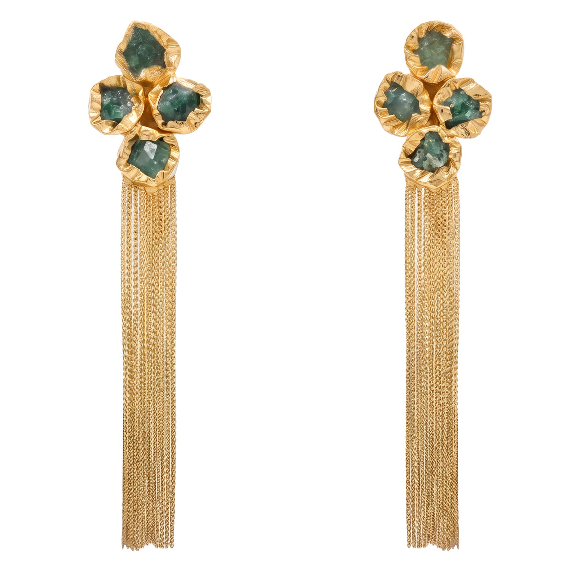 Pendientes Safi Rough Flecos Verde agua