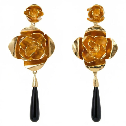 Black Flamingo Sigh Earrings
