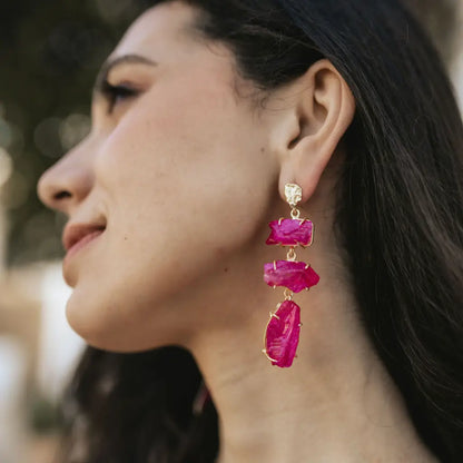 Terral Rough Fuchsia Earrings