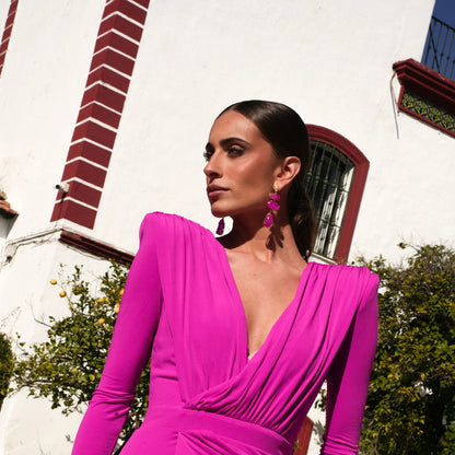 Terral Rough Fuchsia Earrings