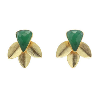 Pendientes Tres Pétalos Verde