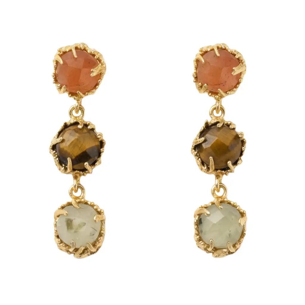 Pendientes Triología Naranja, Marrón y Verde prenita