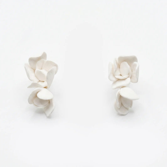 Pendientes Tulia Doble Flor Blanco