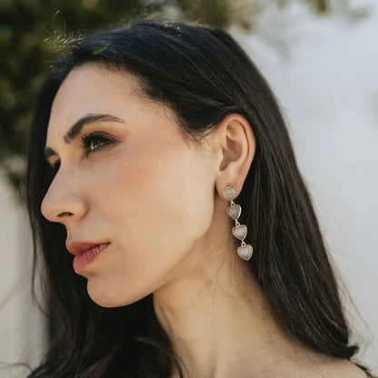 Pendientes Valan Corazones Gris