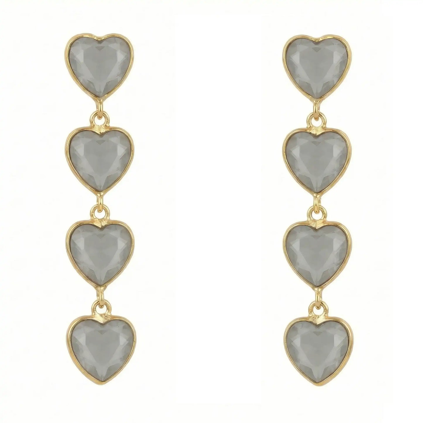 Pendientes Valan Corazones Gris