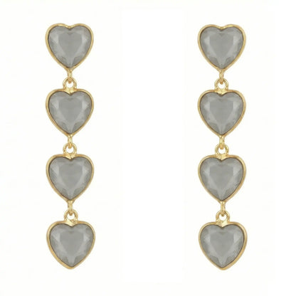 Pendientes Valan Corazones Gris
