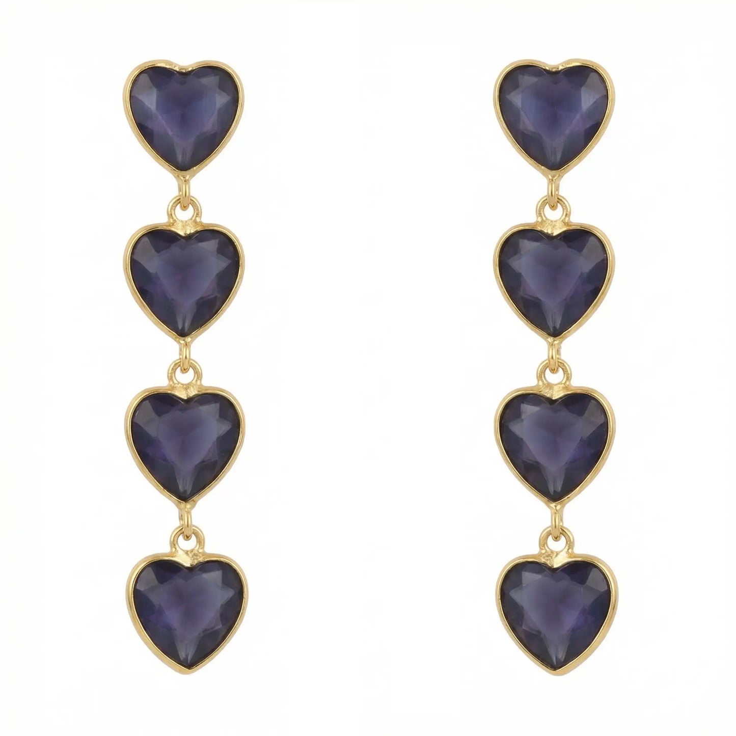 Pendientes Valan Corazones Morado