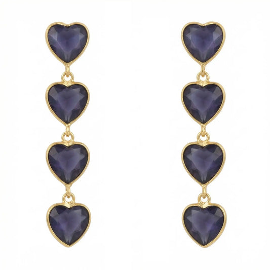 Pendientes Valan Corazones Morado