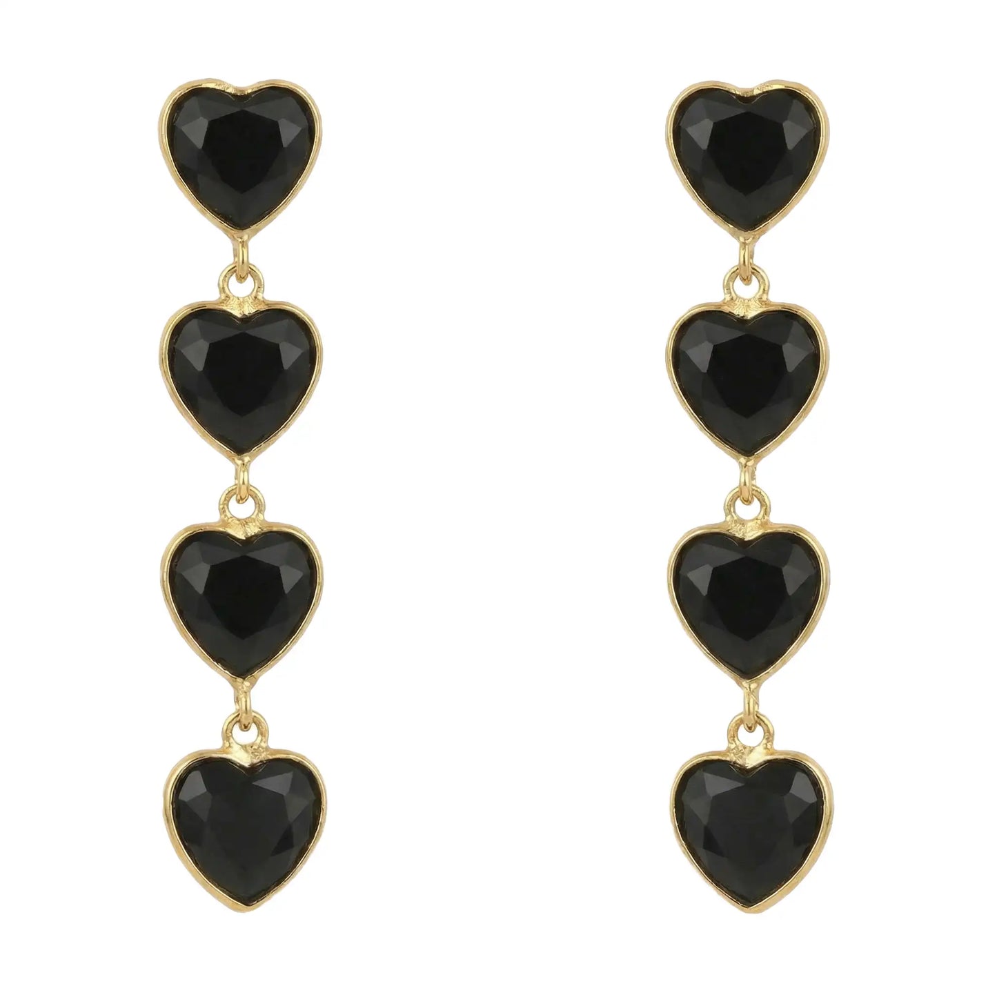 Pendientes Valan Corazones Negro