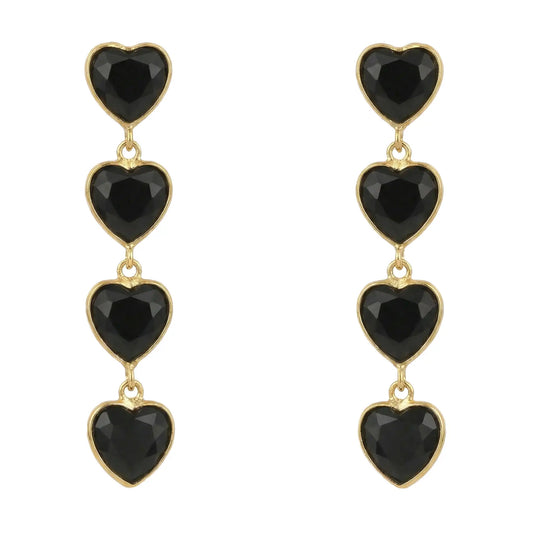 Pendientes Valan Corazones Negro