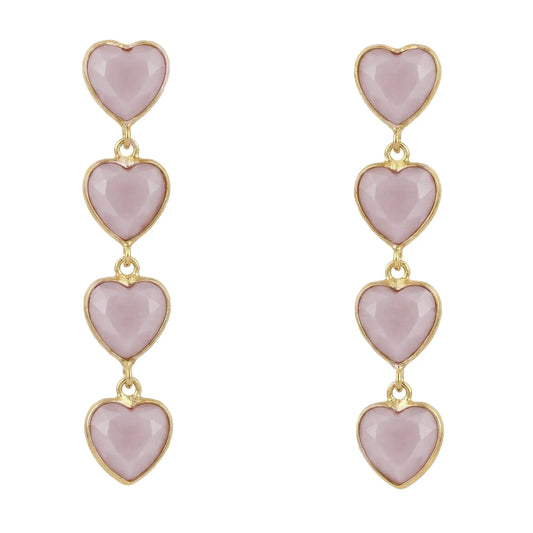 Pendientes Valan Corazones Rosa Claro