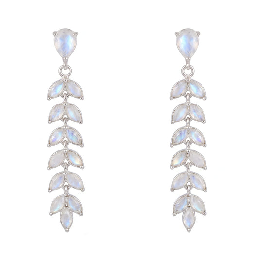 Pendientes Virella M Plata Piedra Lunar