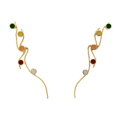 Pendientes Zadar Small Ed. Limitada Verde, Amarillo, Naranja, Rubí Y Piedra Lunar