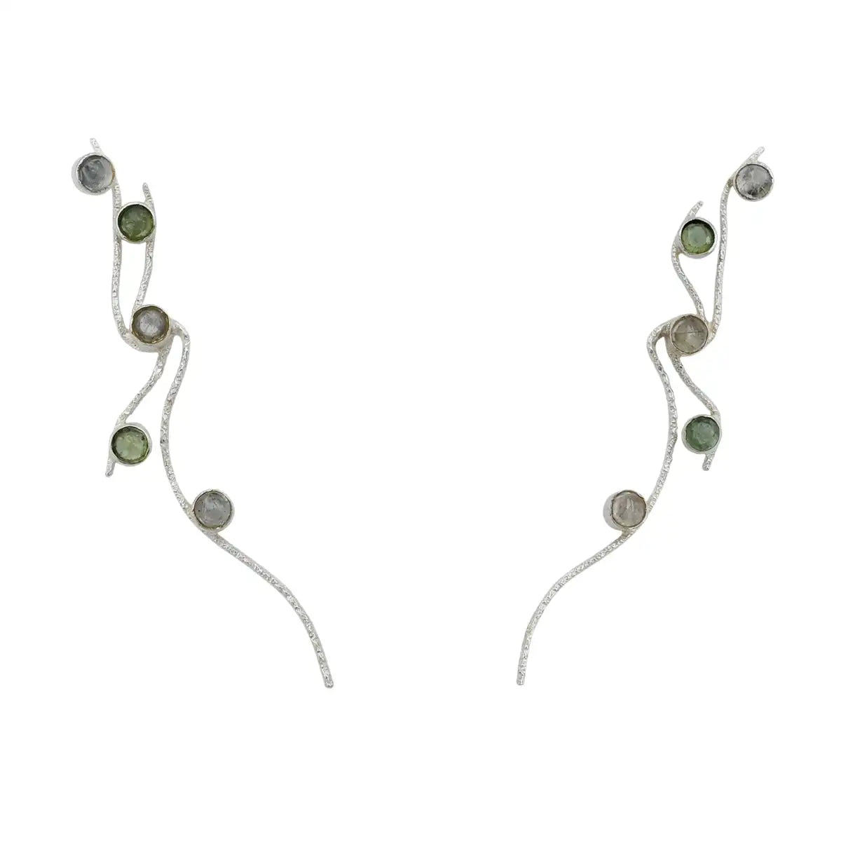 Pendientes Zadar Small Ed. Limitada Plata Gris y Verde