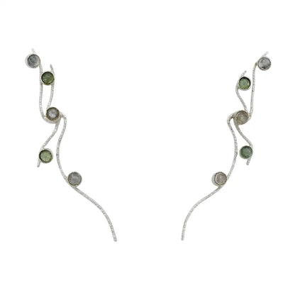 Pendientes Zadar Small Ed. Limitada Plata Gris y Verde