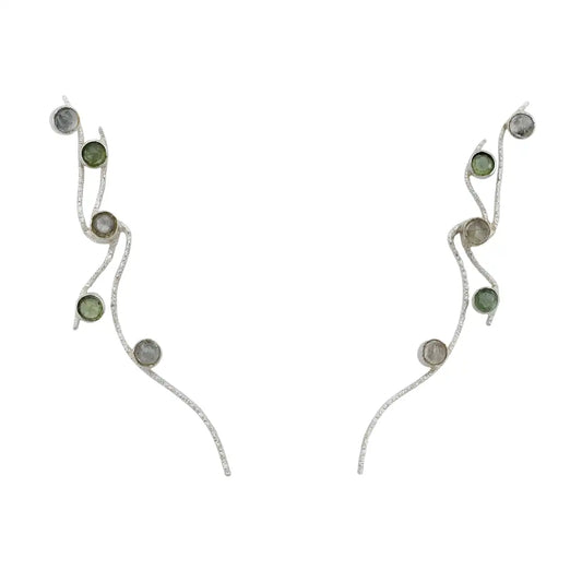 Pendientes Zadar Small Ed. Limitada Plata Gris y Verde