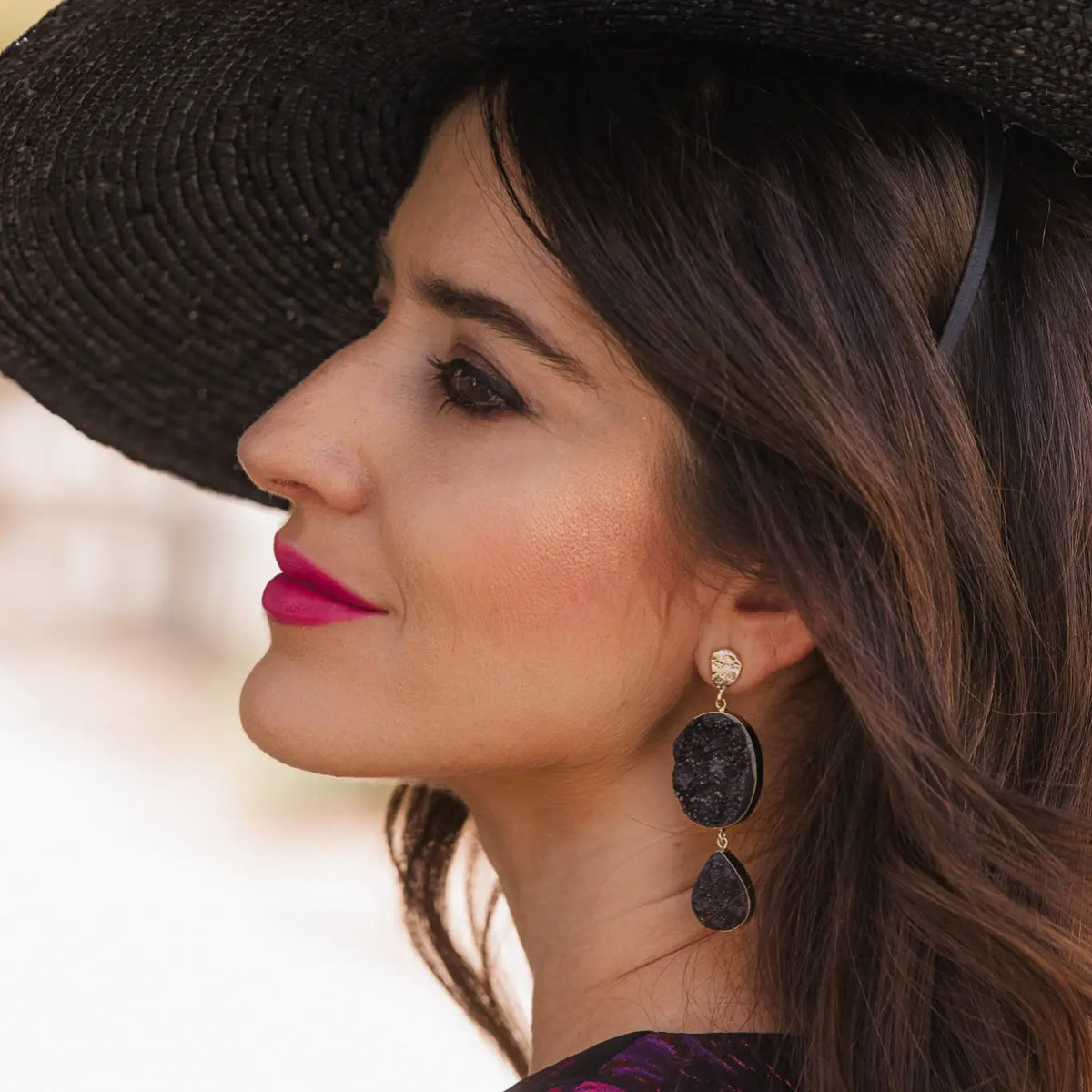 Pendientes Zafiro Negro