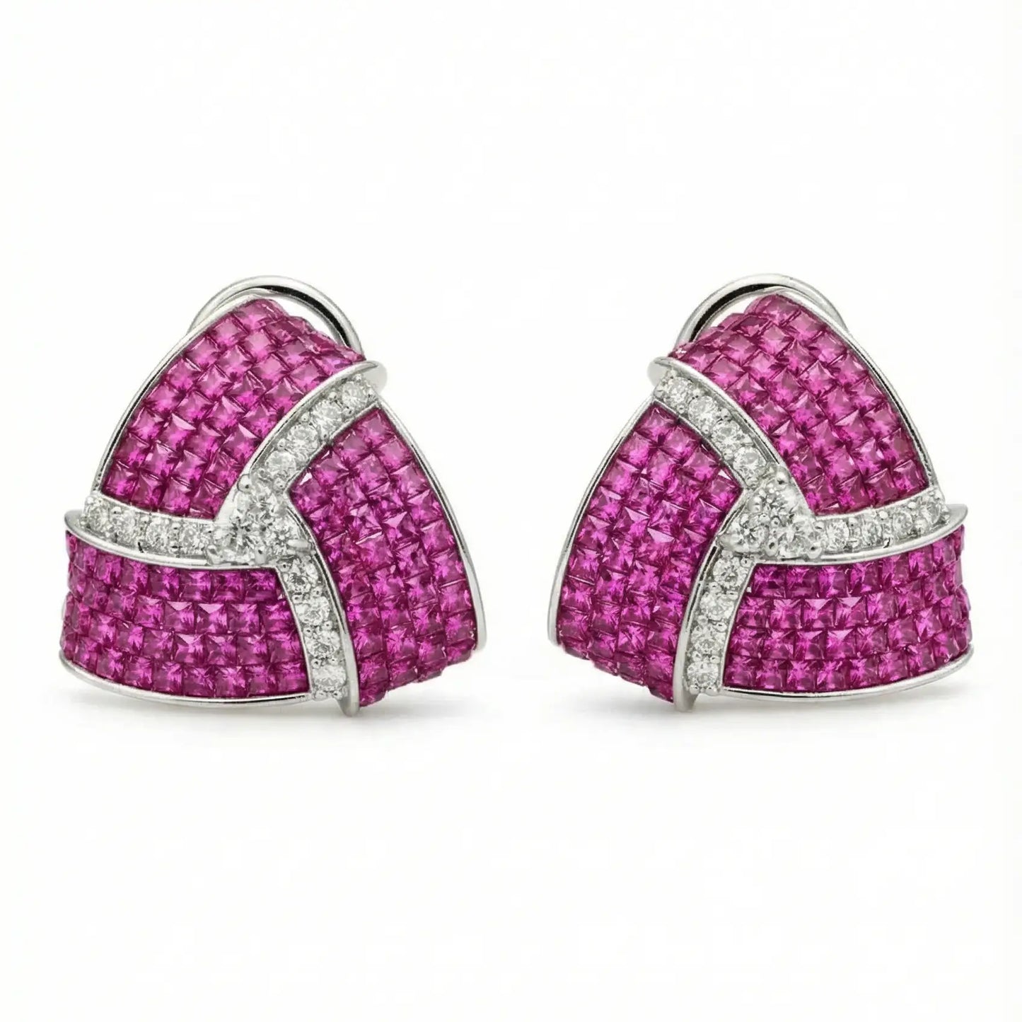 Venta Flash Vintage Pendientes Zira Ed. Limitada Plata Fucsia