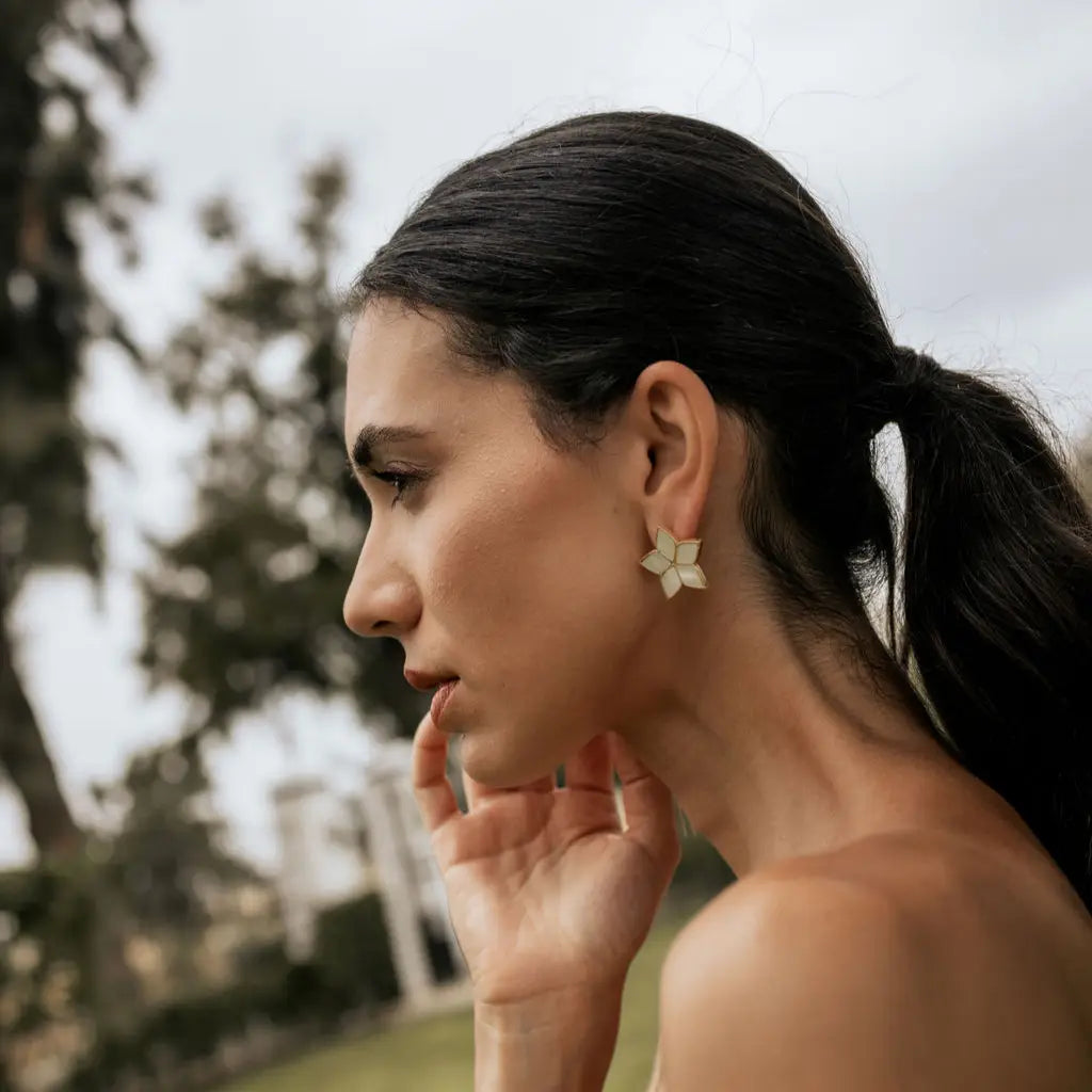 Pendientes Abelia Blanco Nácar