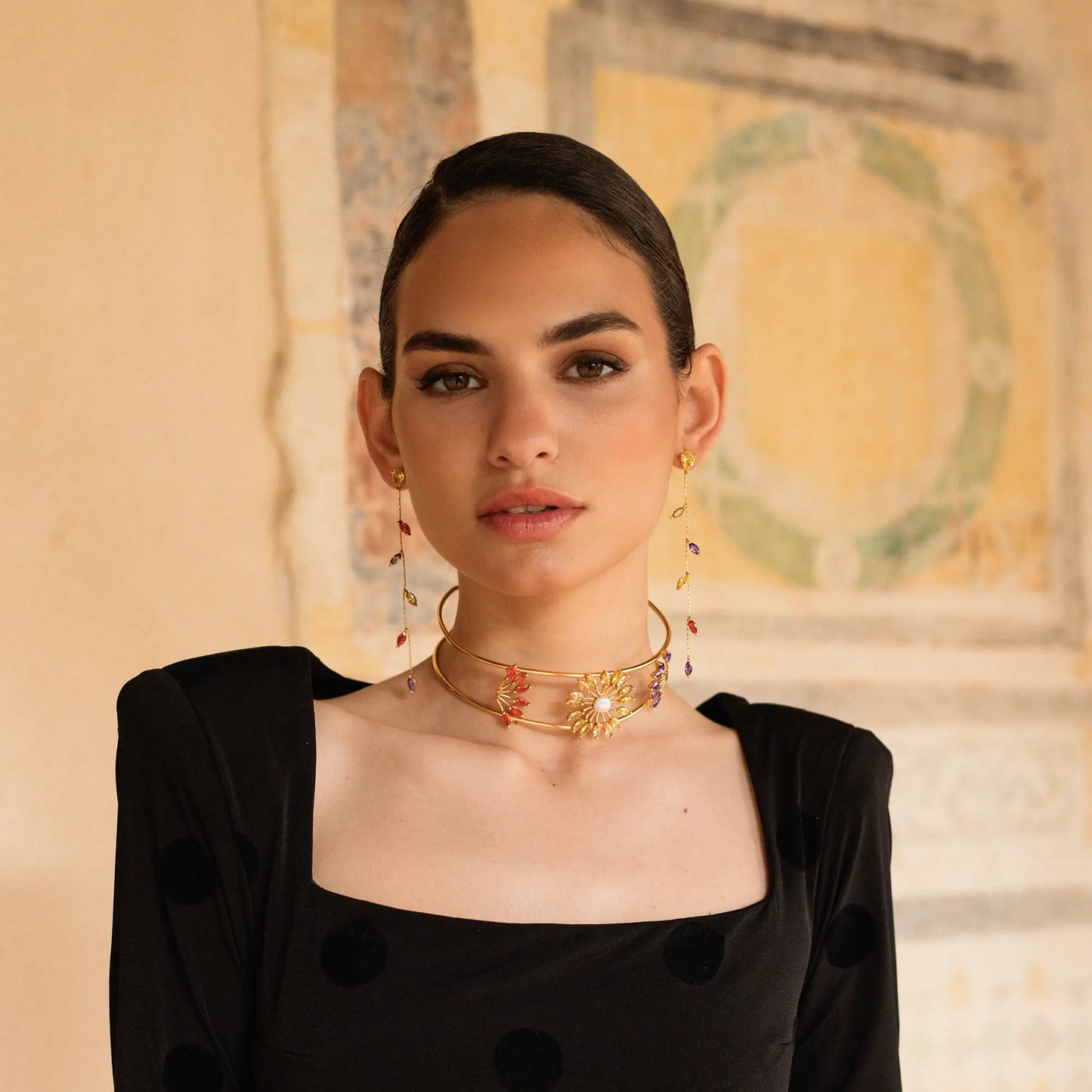 Choker Elara Zc Naranja, Amarillo y Morado