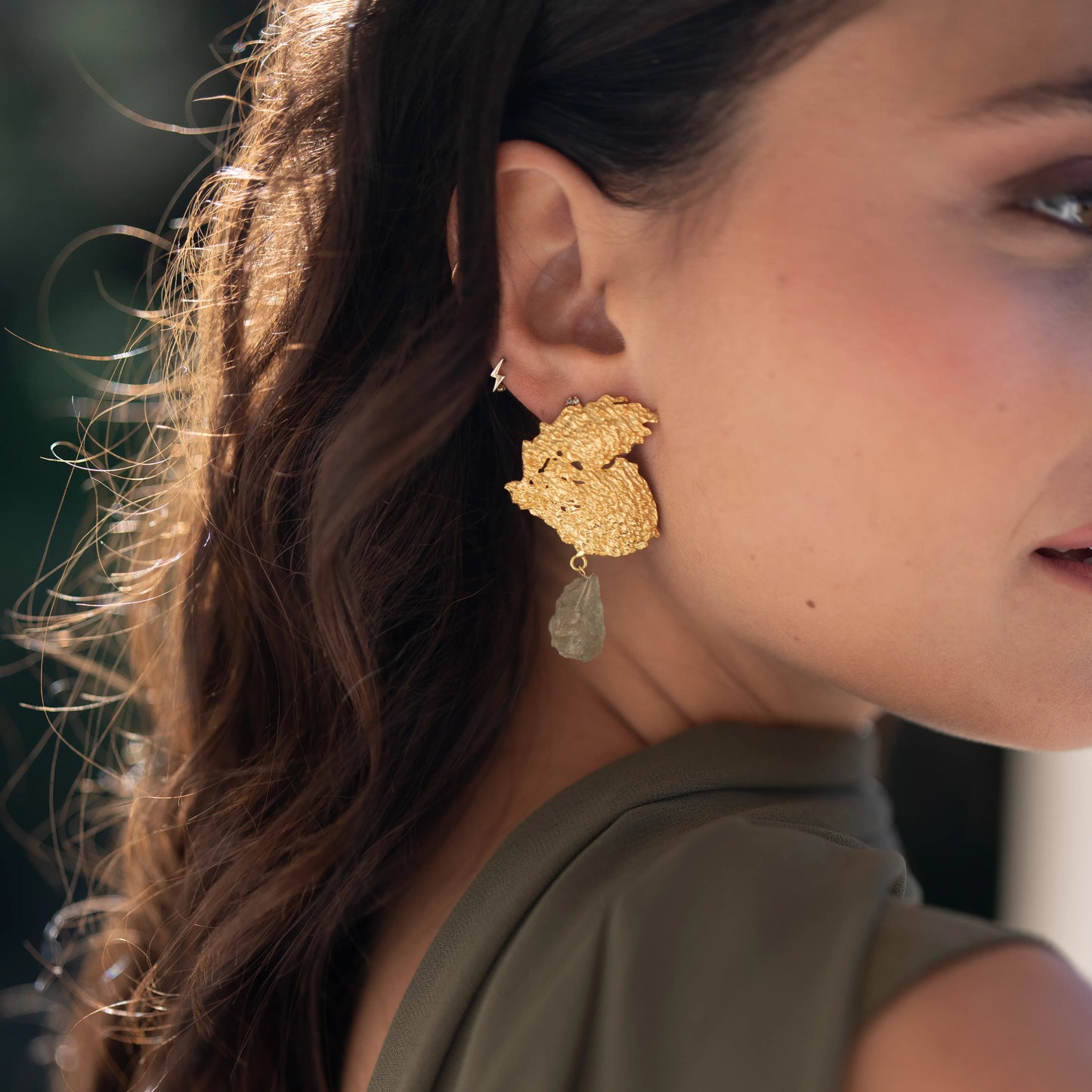 Pendientes Alados Ed. Limitada Rough Verde Agua