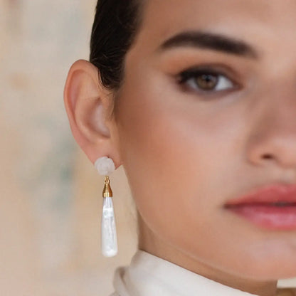 Pendientes Alumbrao Blanco Nácar