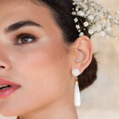 Pendientes Alumbrao Blanco Nácar