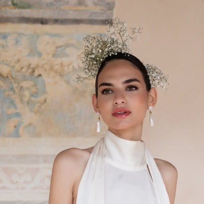 Pendientes Alumbrao Blanco Nácar