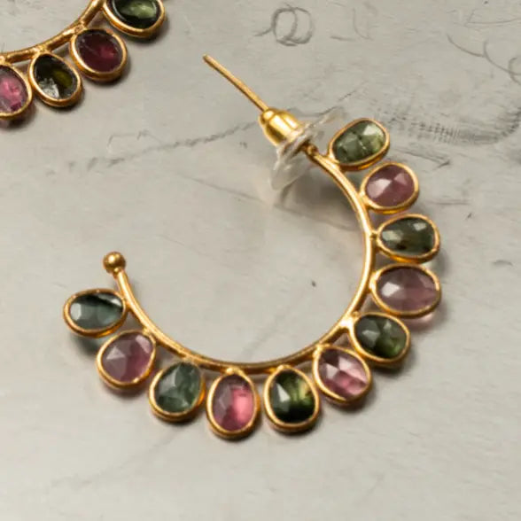 Pendientes Aros Yap Deluxe Multicolor Turmalinas