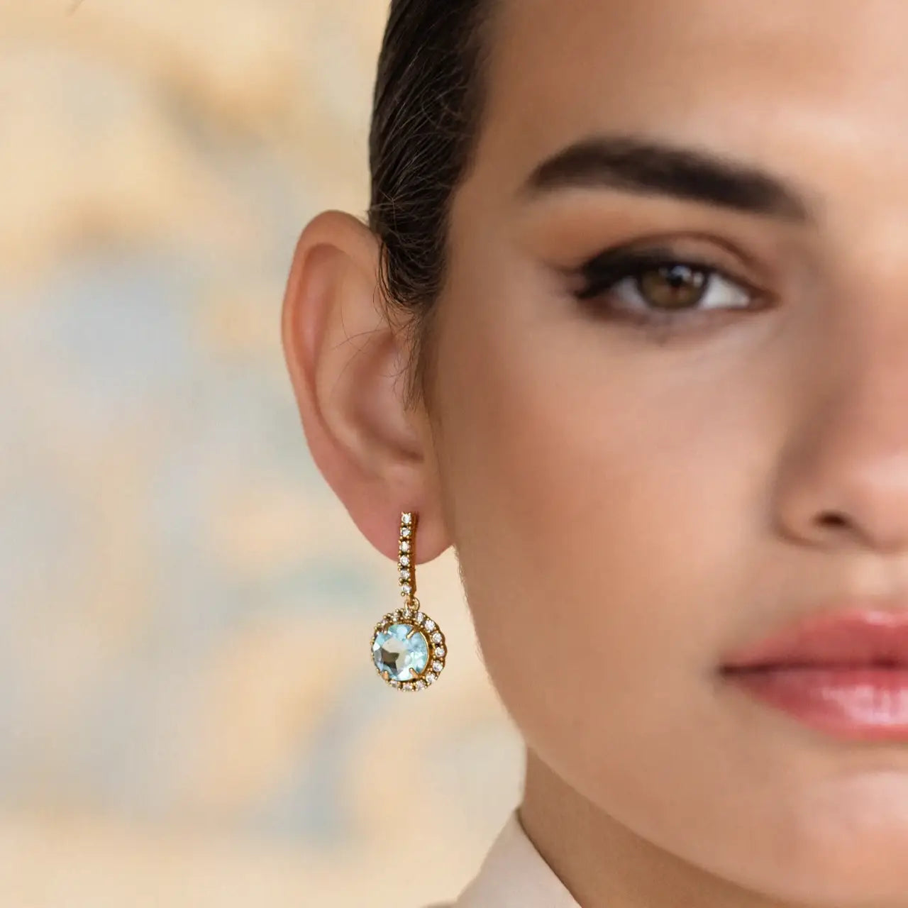 Pendientes Brisa Azul aguamarina