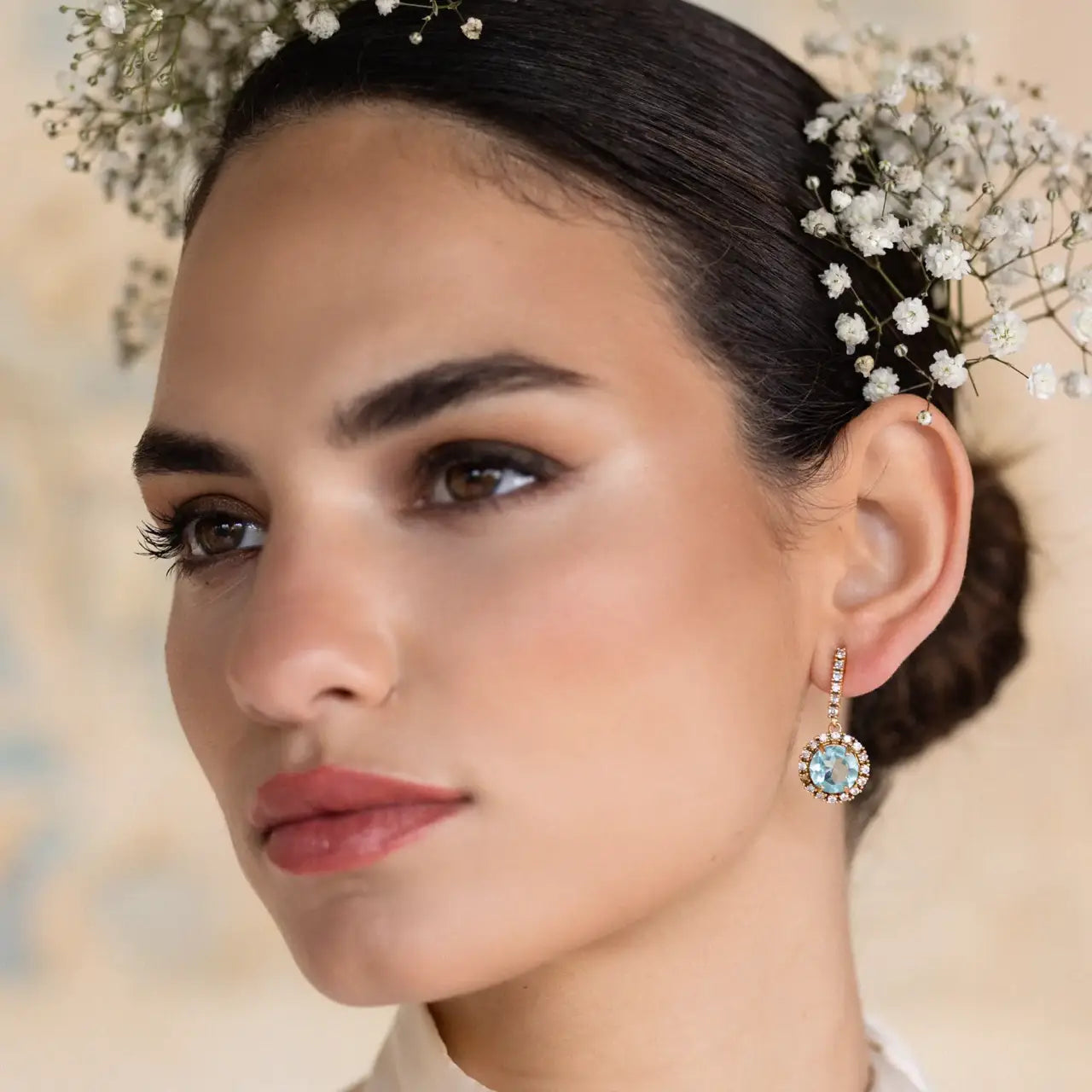 Pendientes Brisa Azul aguamarina