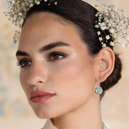 Pendientes Brisa Azul aguamarina