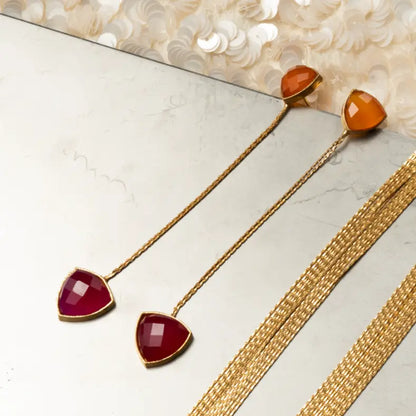 Pendientes Capuchina Naranja y Fucsia