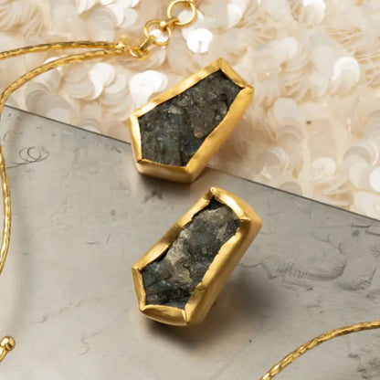 Pendientes Chobe Gris Labradorita