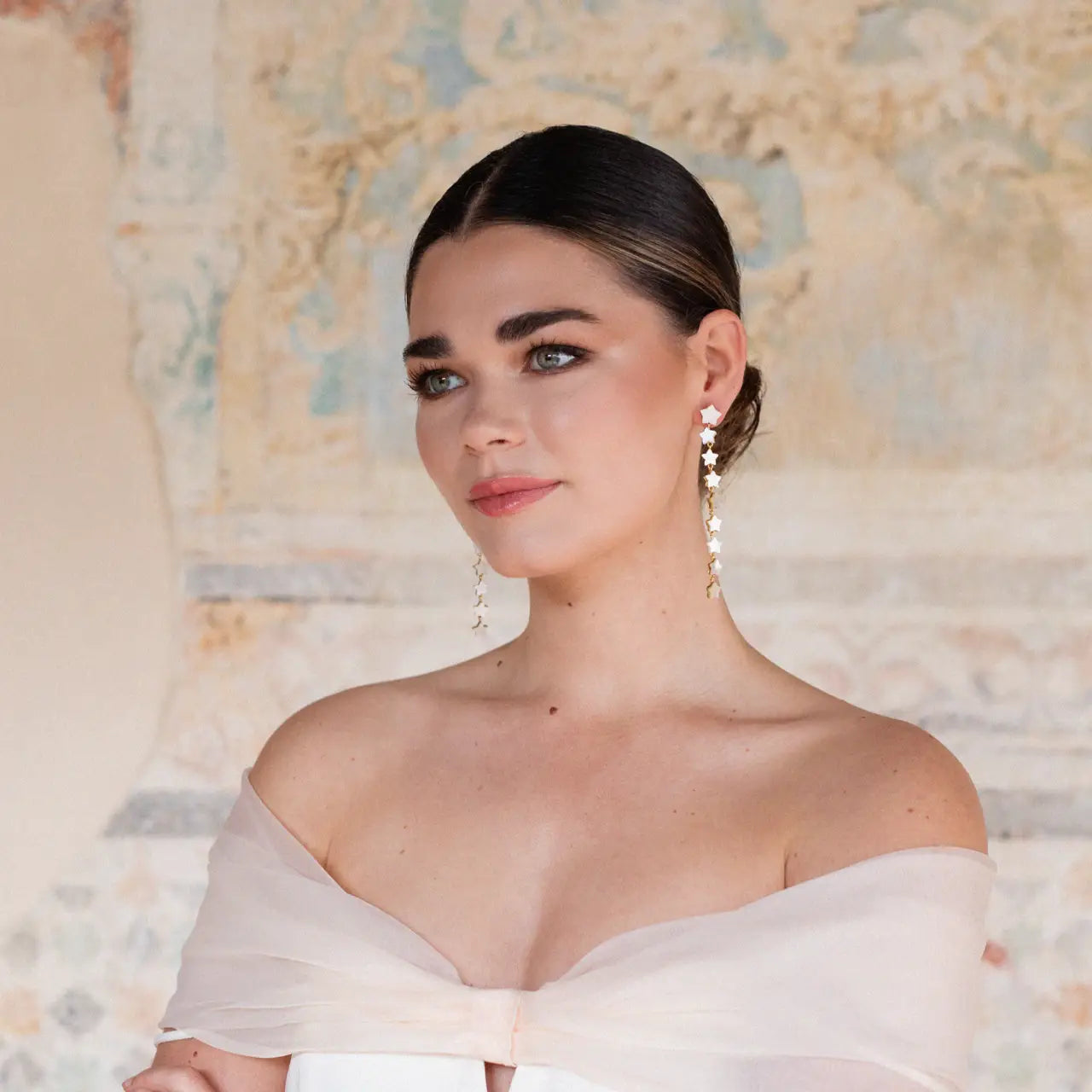 Pendientes Constella Blanco nácar