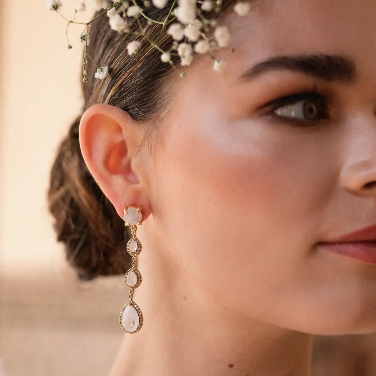 Pendientes Copine Shine Piedra Lunar